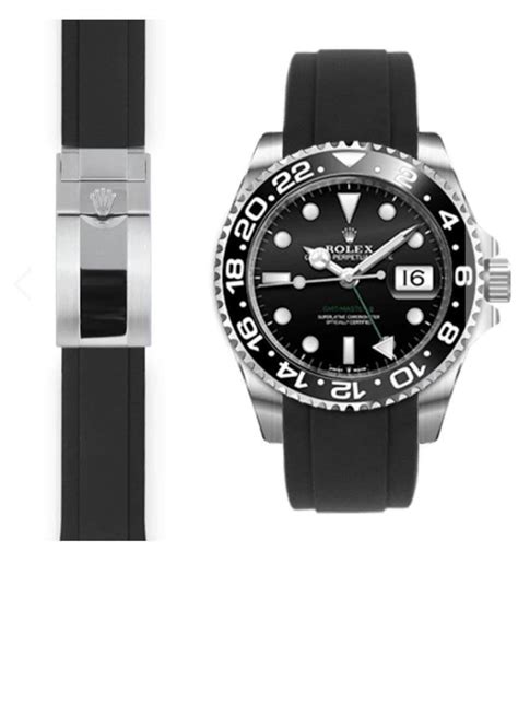 rubber armband rolex|Rolex with black rubber band.